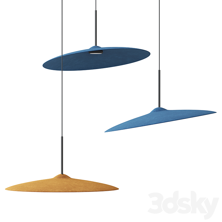 Fabbian ACUSTICA LED acoustic recycled PET pendant lamp 3DS Max Model - thumbnail 2