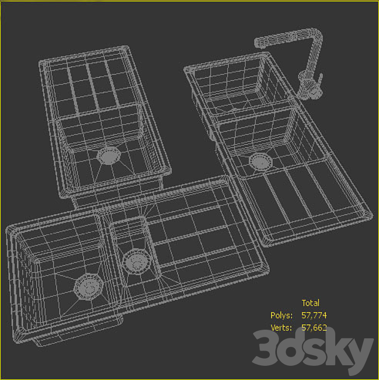 Collection of kitchen sinks 14 3DS Max Model - thumbnail 2