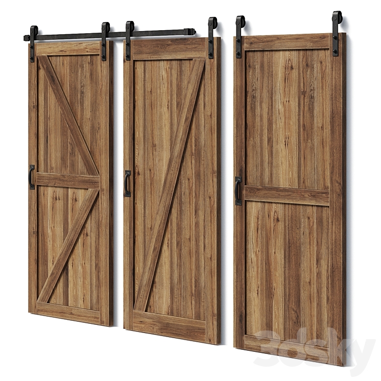 Rolling Barn Doors 3D Model Free