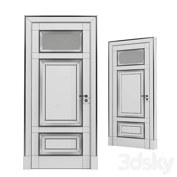 OM Door ROSSA Vienna RD204G with glazing 3D Model