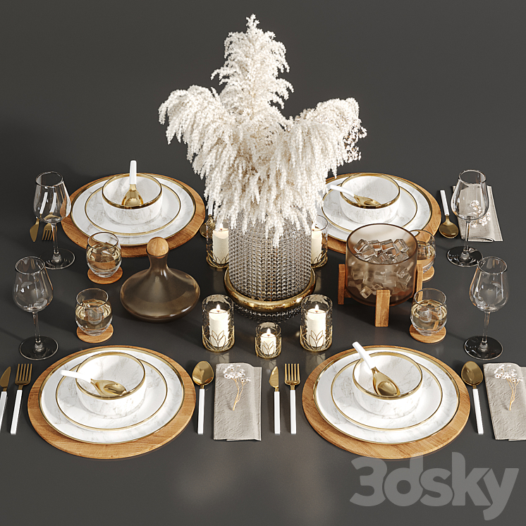 Table set 01 3D Model