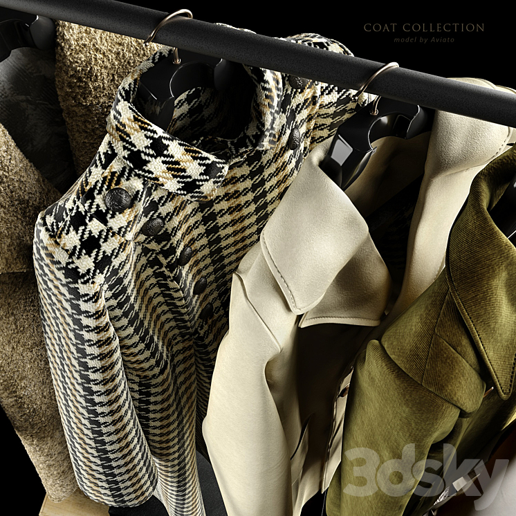 Coat collection 3DS Max - thumbnail 2