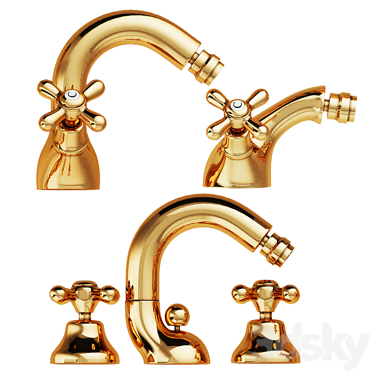 Nicolazzi Nuova Brenta faucets for bidets 3DS Max - thumbnail 2