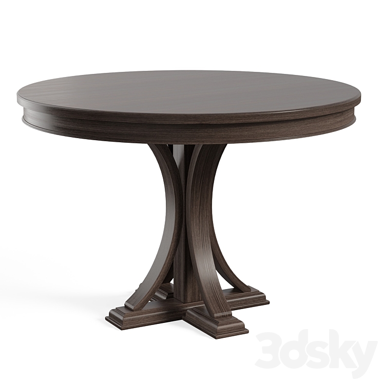 Helena Pedestal Dining Table 3DS Max Model - thumbnail 1