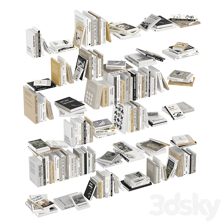 Book collection set 1 3D Model