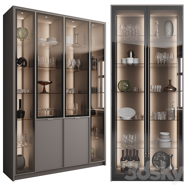 Сupboard with dishes My Design VRay №8 Free Download