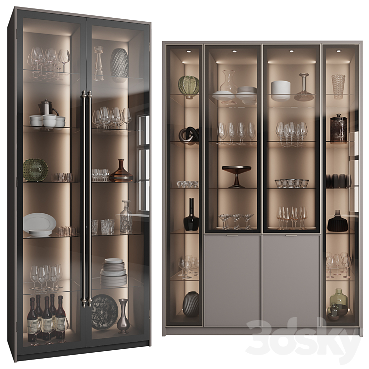?upboard with dishes My Design VRay ?8 3D Model