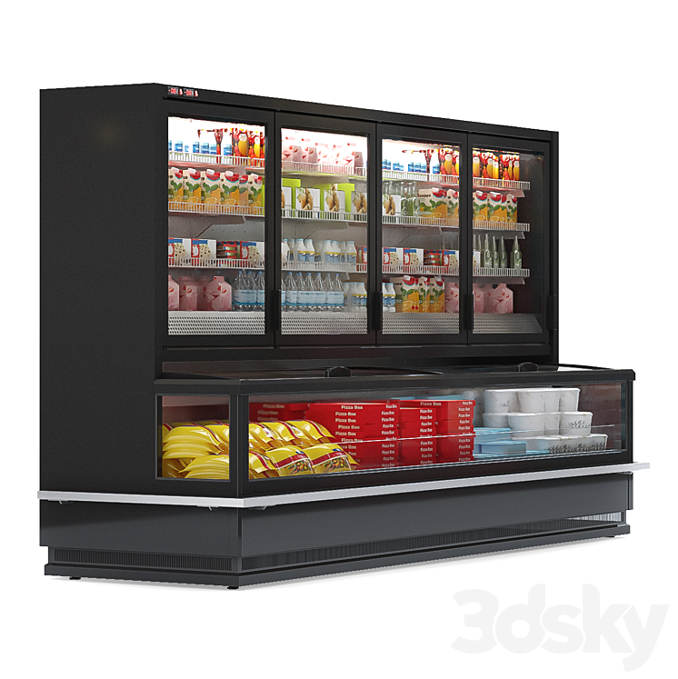 Refrigerated display case HitLine 3DS Max Model - thumbnail 2