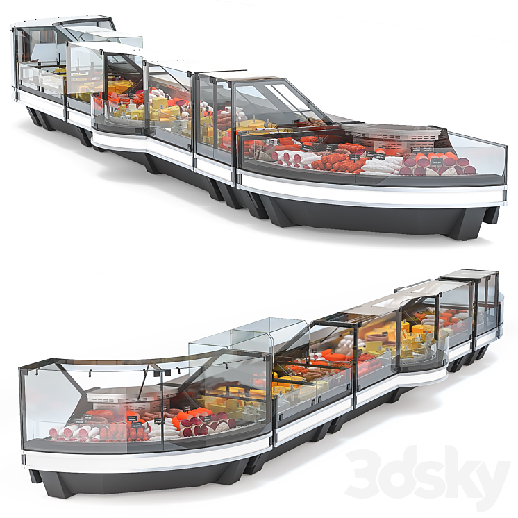 Set of showcases for grocery store Free Download