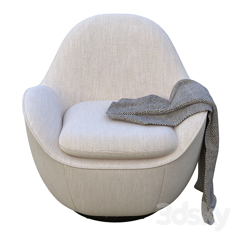 Swivel Chair Cupido by Eichholtz 3DS Max Model - thumbnail 2