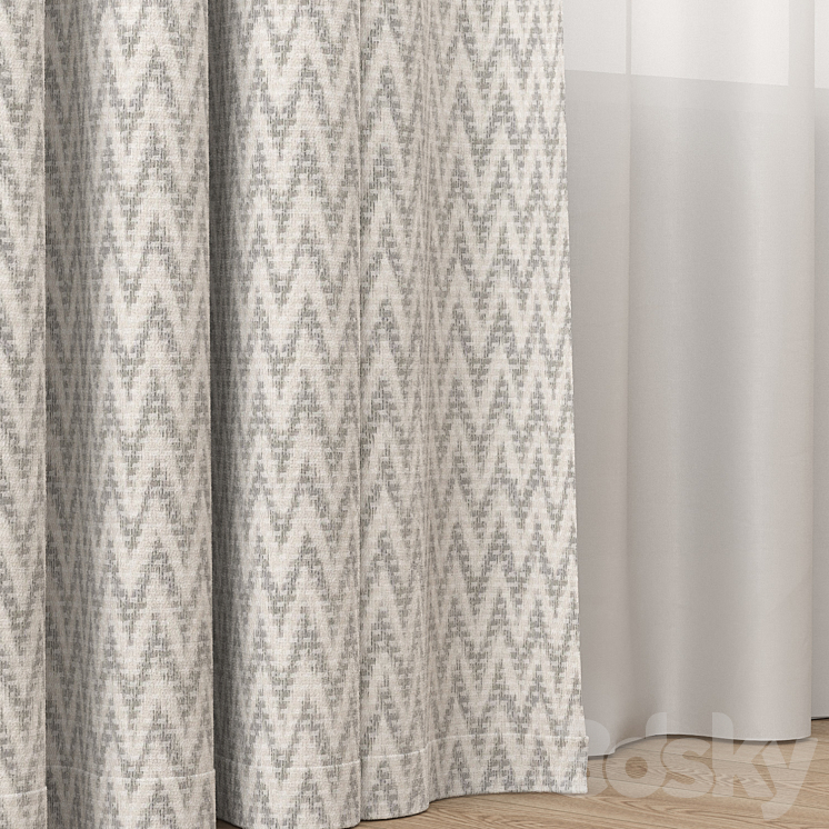 Curtains pattern 3 3DS Max Model - thumbnail 2