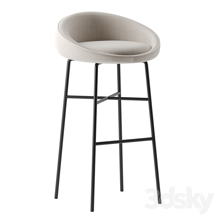 BLOOM BAR STOOL by Parla 3DS Max Model - thumbnail 1