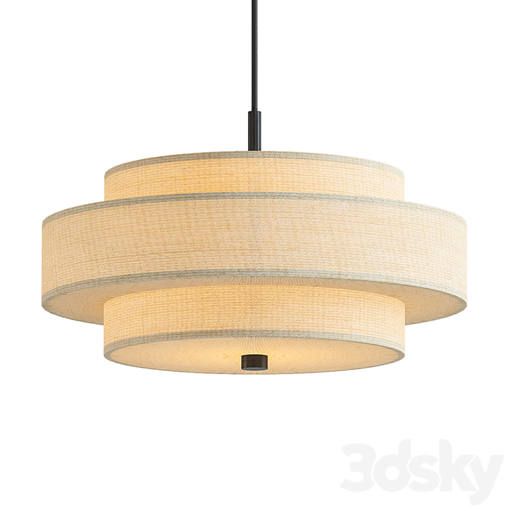 Paquette shaded drum chandelier 3DS Max - thumbnail 1