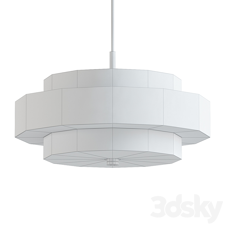Paquette shaded drum chandelier 3DS Max - thumbnail 2