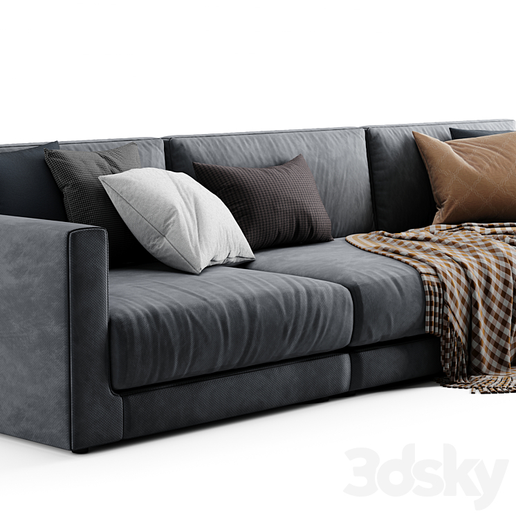 Poliform bristol sofa 3DS Max Model - thumbnail 2