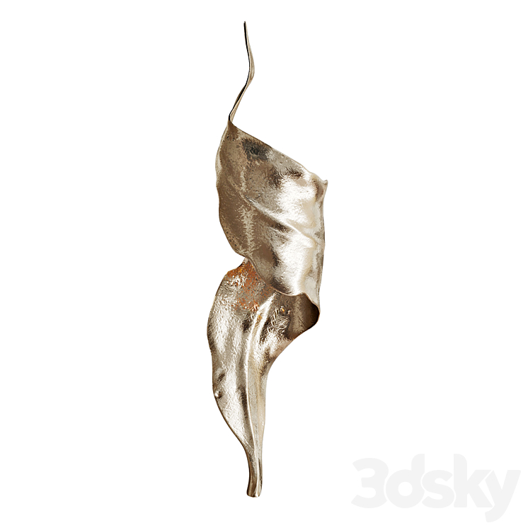 Golden wall sconce LEAF | VetviStore 3D Model