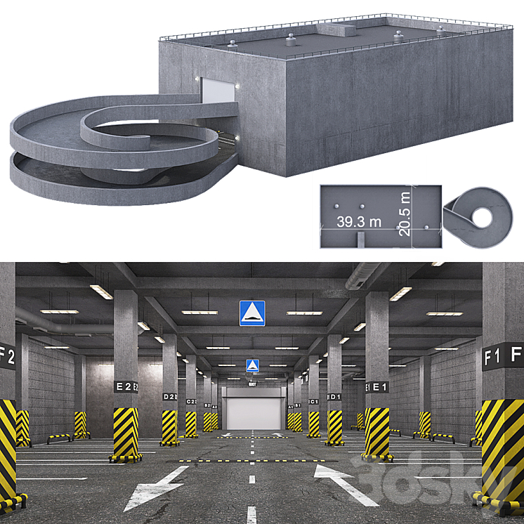 Parking lot 3D Model