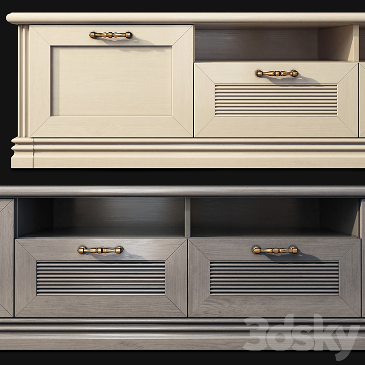 Chest of drawers and TV stand Country. Angstrem. Sideboard TVstand 3DS Max - thumbnail 2