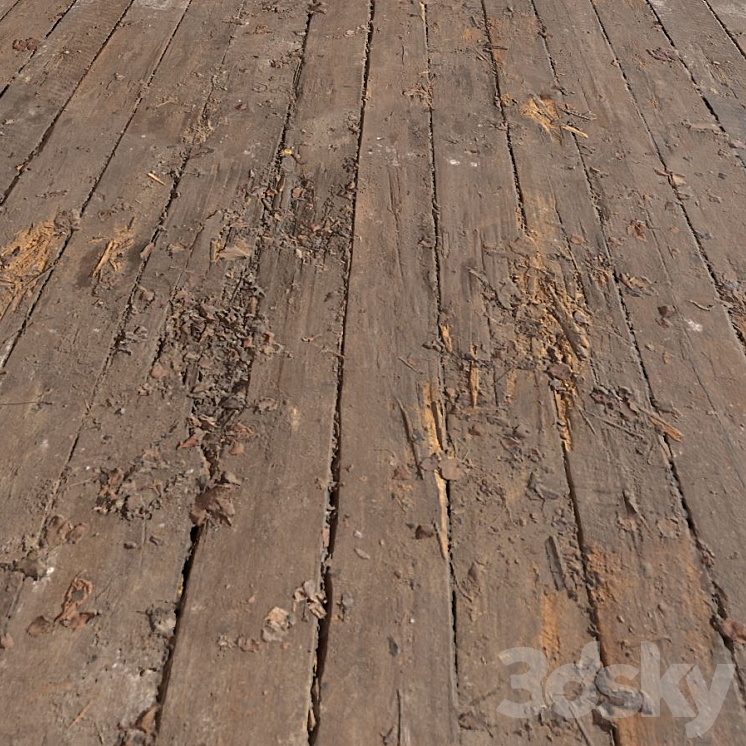 Old wood 3DS Max Model - thumbnail 2