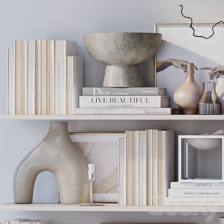 Shelves with decor 3D Model