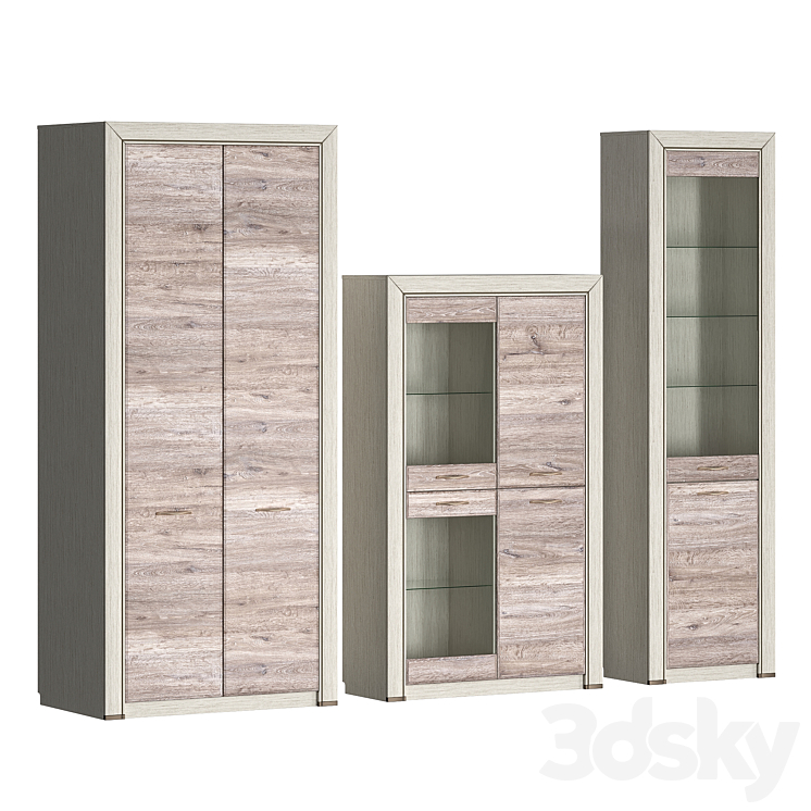 Olivia display cabinet and Olivia cabinet 3DS Max - thumbnail 1