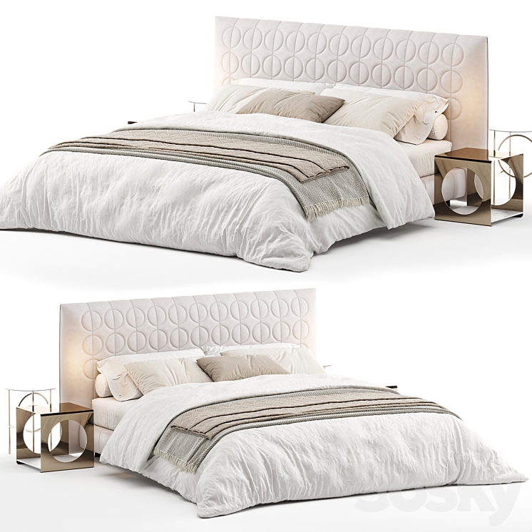 Bed minotti curtis 3DS Max Model - thumbnail 1