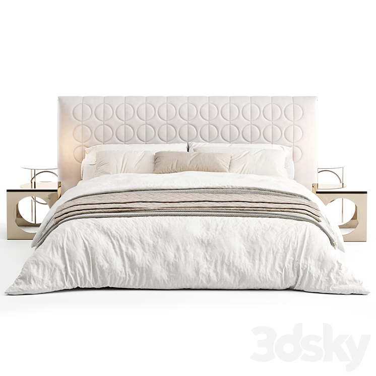 Bed minotti curtis 3DS Max Model - thumbnail 2