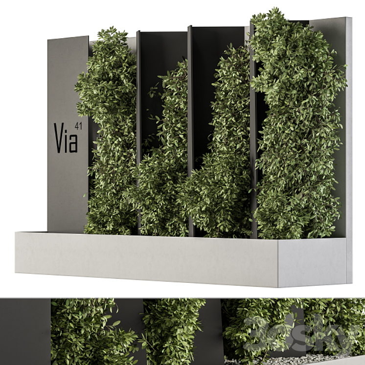 Outdoor Green Wall and Fence - Architecture Element 44 3D Model