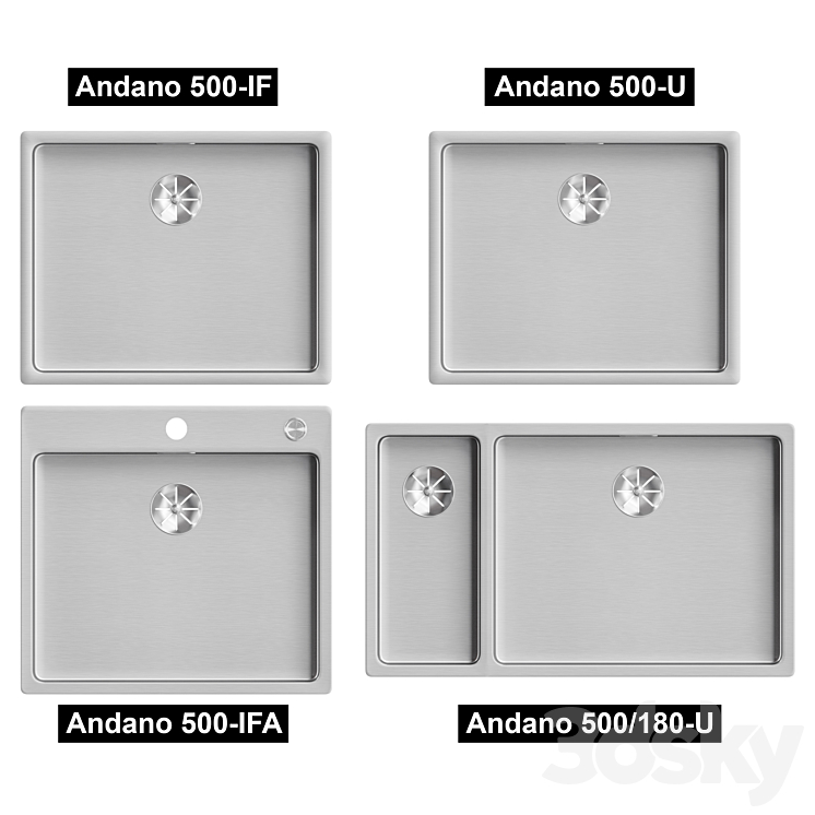 Blanco Andano 500 and Blanco Lanora-S 3D Model Free