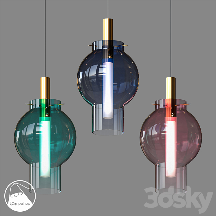 LampsShop.ru PDL2161 Pendant Colored lanterns 3DS Max - thumbnail 1