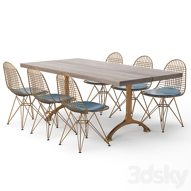 Dining Table 123 3DS Max Model - thumbnail 1