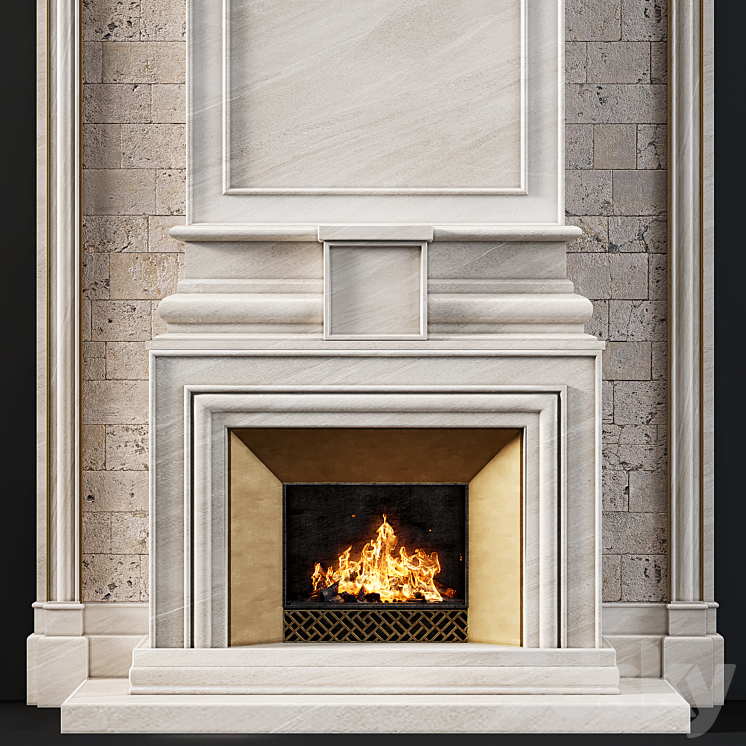 Fireplace modern 77 3DS Max Model - thumbnail 1