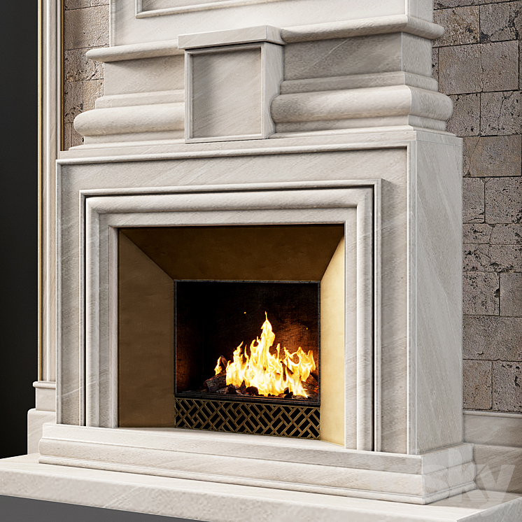 Fireplace modern 77 3DS Max Model - thumbnail 2
