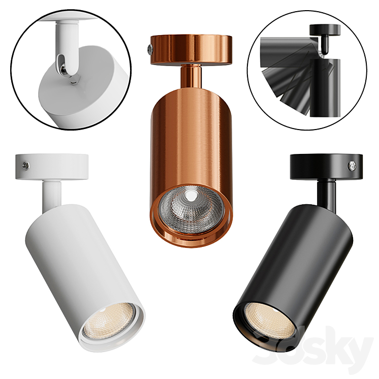 Retro Spot Light 3D Model Free