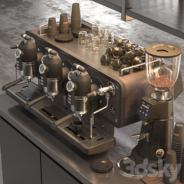 industrial coffee shop 2 3DS Max - thumbnail 2