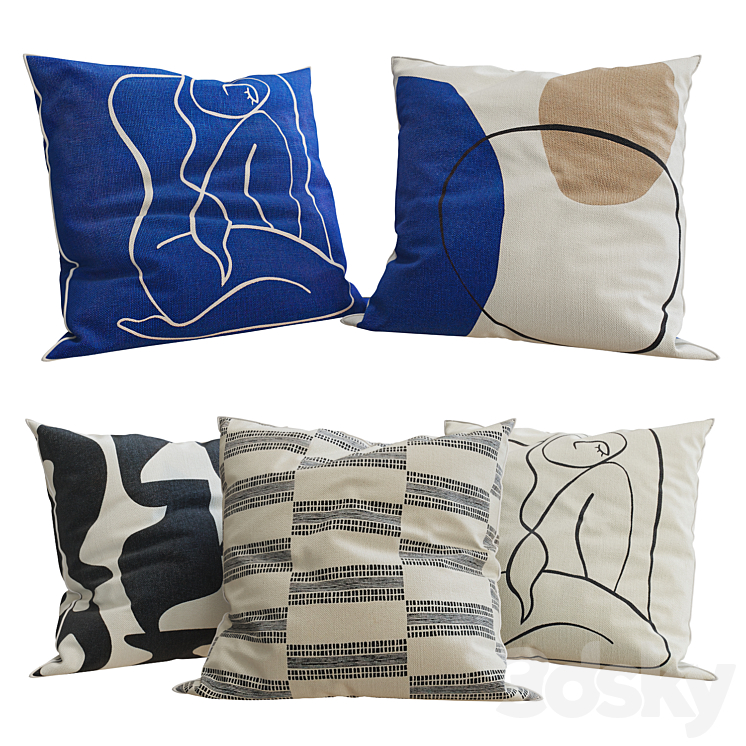 H&M Home – Decorative Pillows set 32 3D Model