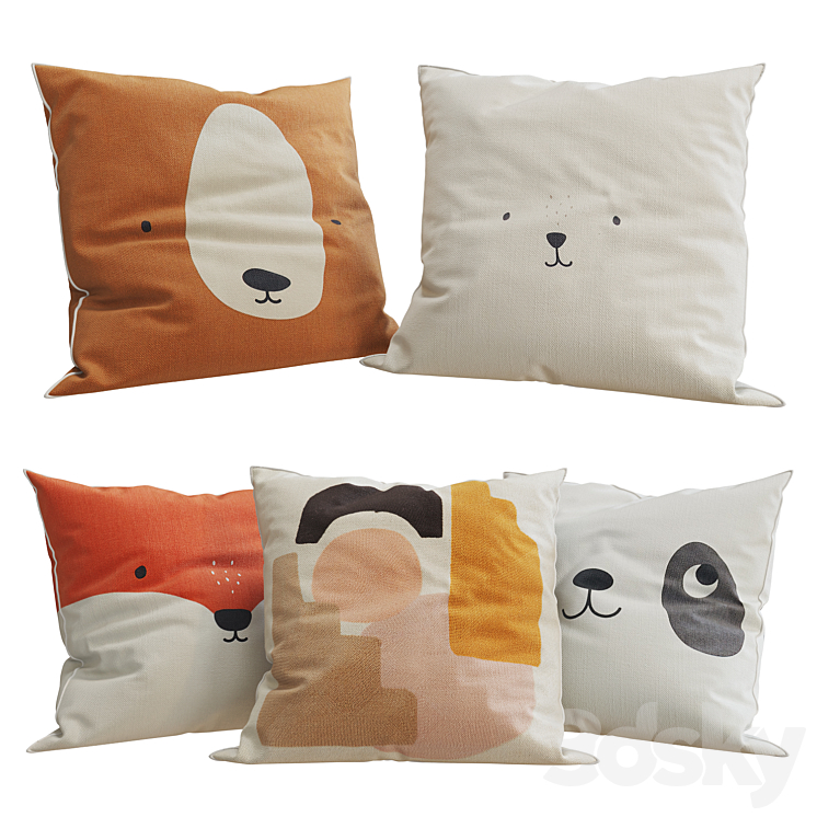 H&M Home – Decorative Pillows set 38 3DS Max Model - thumbnail 1