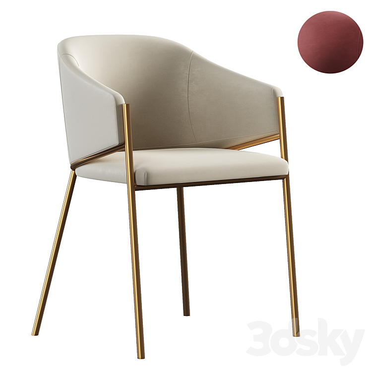 Dill dining chair 3DS Max Model - thumbnail 1