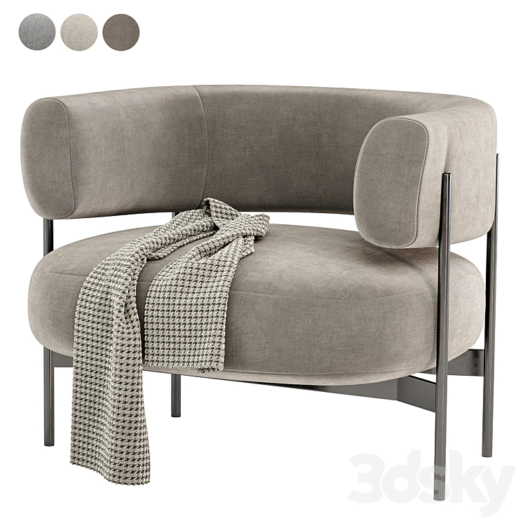 CINI armchair By HC28 Cosmo 3DS Max Model - thumbnail 2