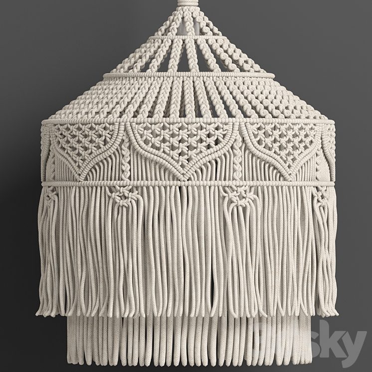 macrame chandelier 05 3D Model Free