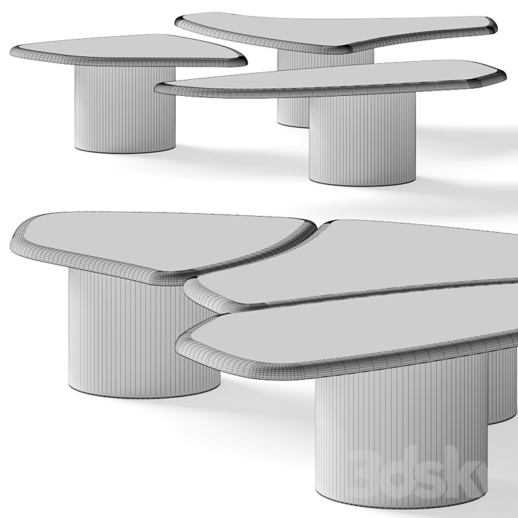 Okha Tectra Coffee Tables 3DS Max Model - thumbnail 2