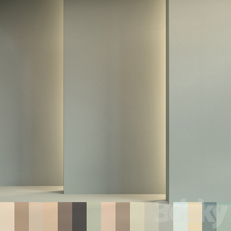 Popular wall interior paint colors (16 colors) 3D Model
