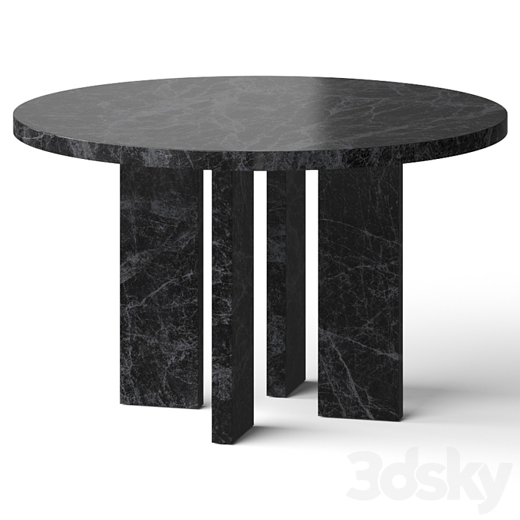 CB2 Shadow Blacked Dining Table 3D Model Free