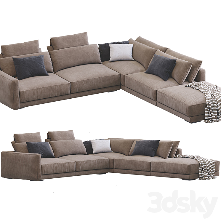 Sofa Bristol By Poliform 3DS Max Model - thumbnail 2