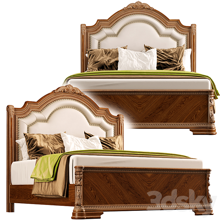 Charmond Queen Upholstered Sleigh Bed 3DS Max - thumbnail 1
