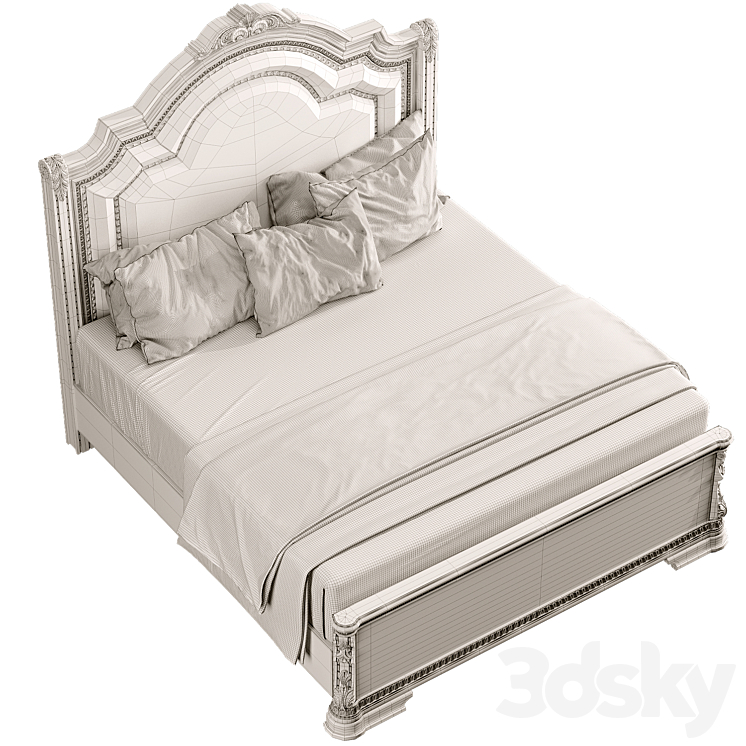 Charmond Queen Upholstered Sleigh Bed 3DS Max - thumbnail 2