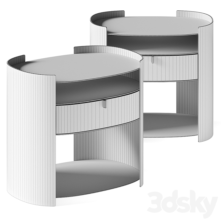 Flou Lotus Bedside Table 3D Model