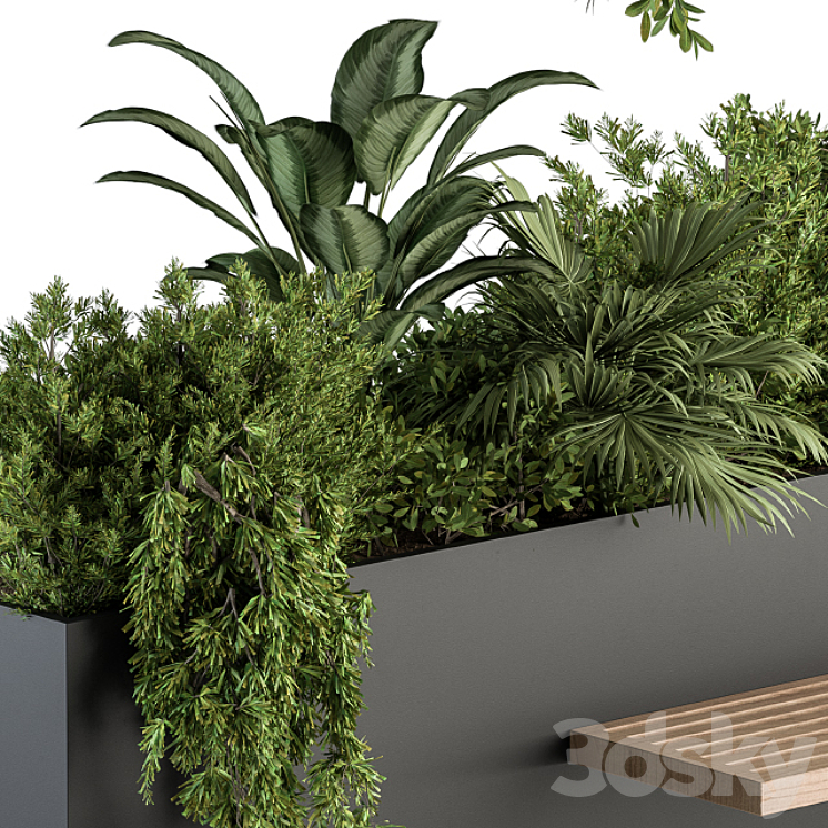 Urban Furniture \/ Plant Box with Bench – Set 28 3DS Max - thumbnail 2