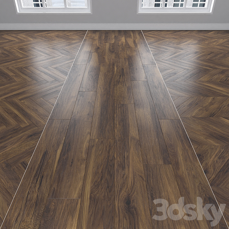 Parquet Oak 3 types: herringbone linear chevron. Free Download