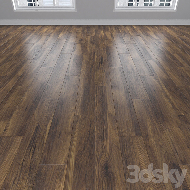 Parquet Oak 3 types: herringbone linear chevron. 3D Model